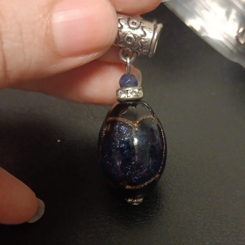 Blue Glass Silver Artisan Pendant